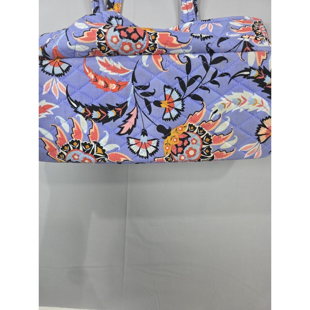 Vera Bradley Mandy Shoulder Bag Mural Garden Quilted Purple Floral Cotton Medium - Picture 2 of 14
